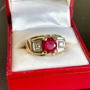 10k Ruby and Diamond Ring